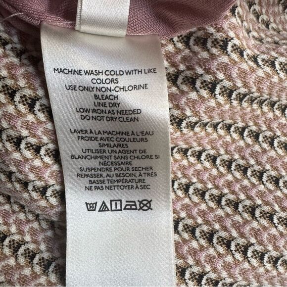 NEW Anthropologie Maeve Jacquard Pink Winter Dress Pockets Adjustable Size S (M) - Picture 10 of 14